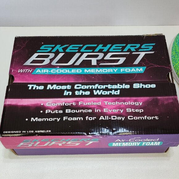 Skechers Burst High-Top Shoes Air-Cooled Memory Foam Womens 8.5 Turquoise Multi - Picture 11 of 12